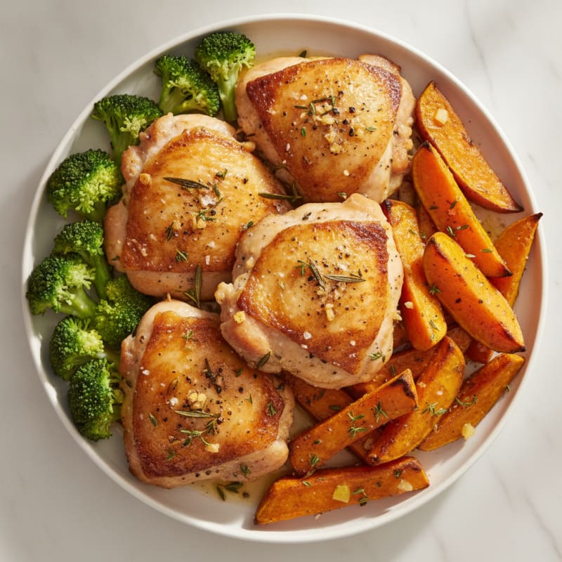 Garlic Herb Roasted Chicken Thighs