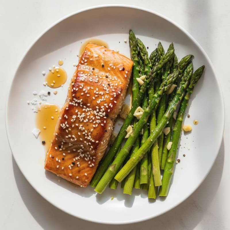 Teriyaki Glazed Salmon with Roasted Asparagus