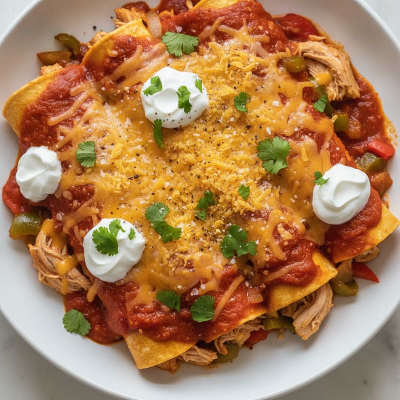 Chicken Enchiladas with Red Chili Sauce
