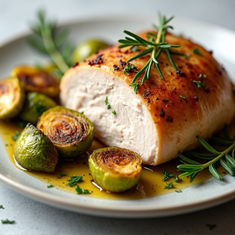 Herb-Roasted Turkey Breast with Crispy Brussels Sprouts