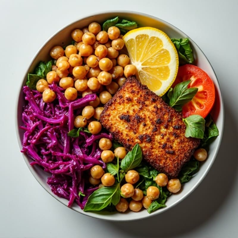 Crispy Red Cabbage and Chickpea Power Bowl