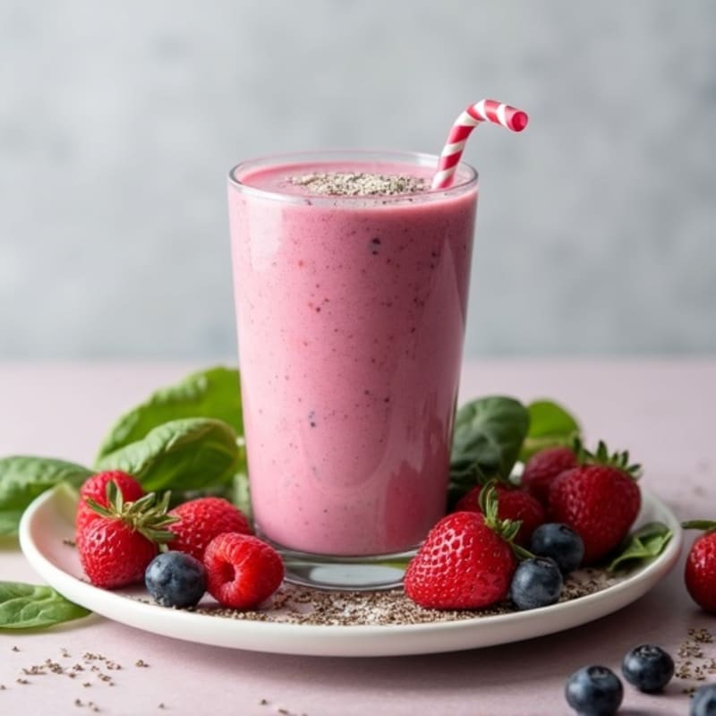 Creamy Berry Spinach Protein Smoothie