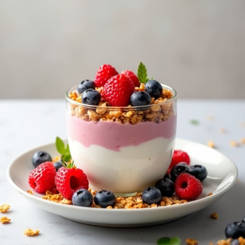 Creamy Greek Yogurt Parfait with Protein Granola and Berries
