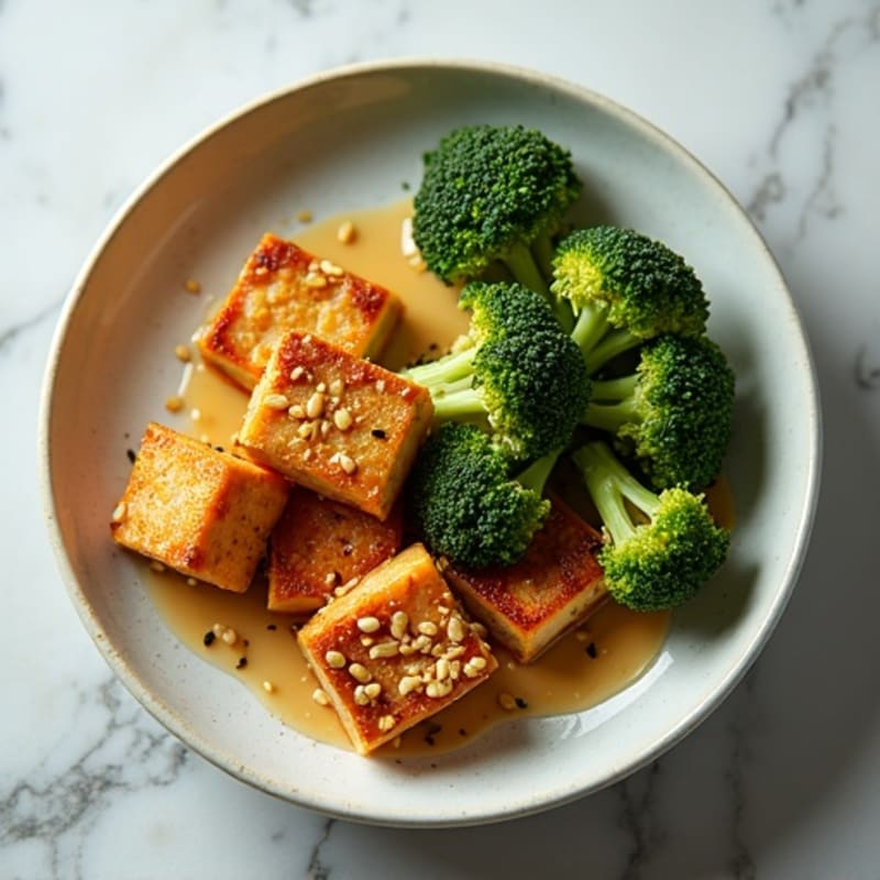 Crispy Sesame-Ginger Tofu with Roasted Broccoli