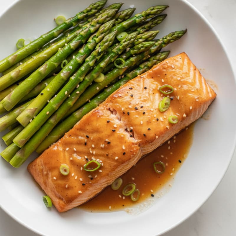 Teriyaki Glazed Salmon with Asparagus