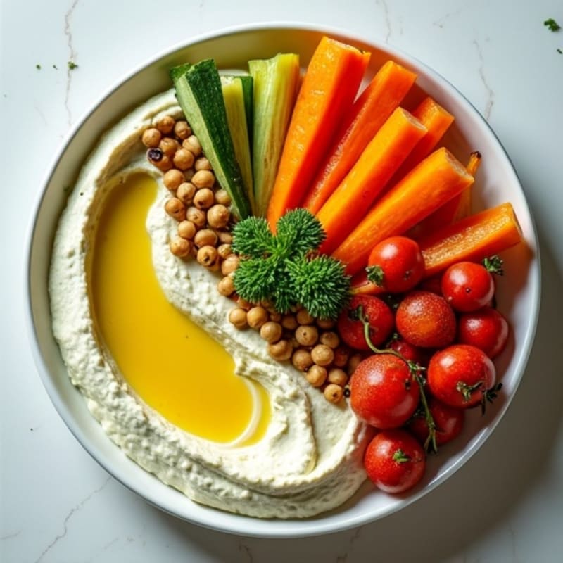 Fresh Herb-Whipped Hummus with Roasted Vegetable Platter