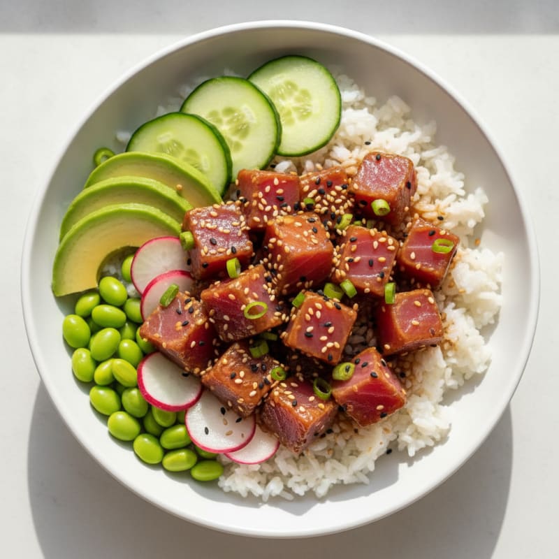 Ahi Tuna Hawaiian Poke Bowl