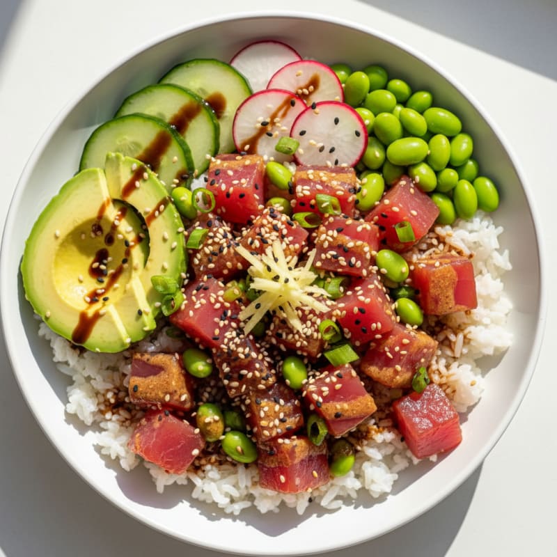 Ahi Tuna Hawaiian Poke Bowl