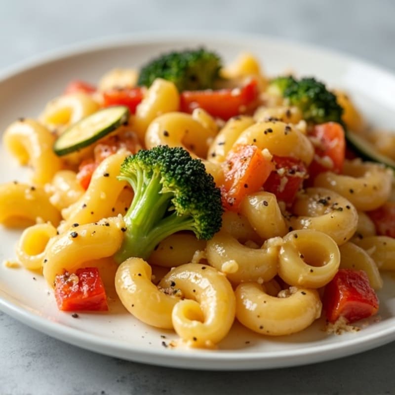 Macaroni Bake with Creamy Cheesy Sauce and Roasted Vegetables
