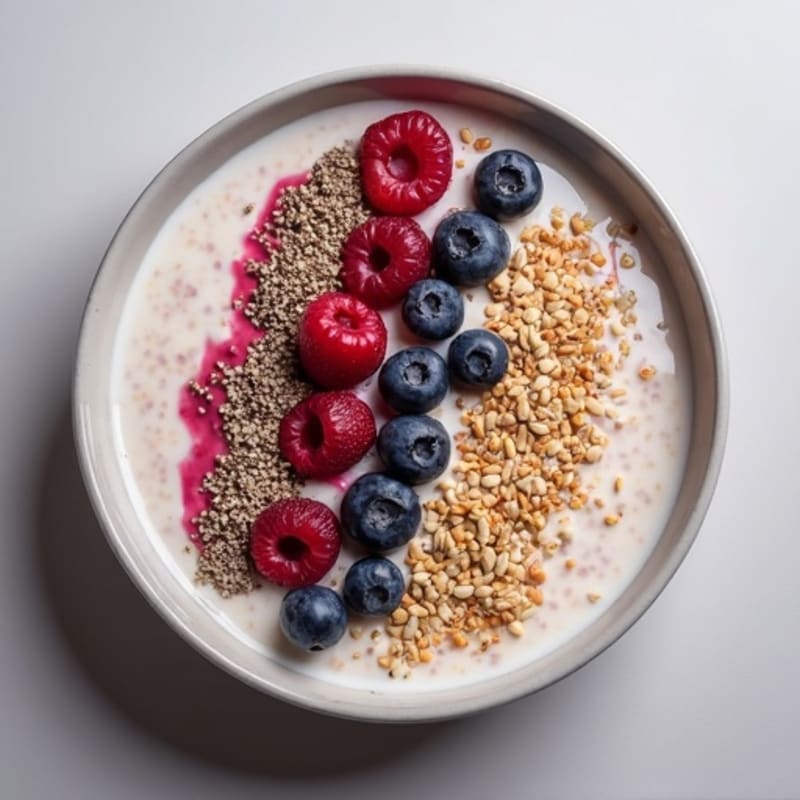 Creamy High-Protein Kwark Bowl with Fresh Berries and Crunchy Seeds