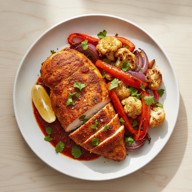 Spicy Harissa Chicken with Roasted Vegetables