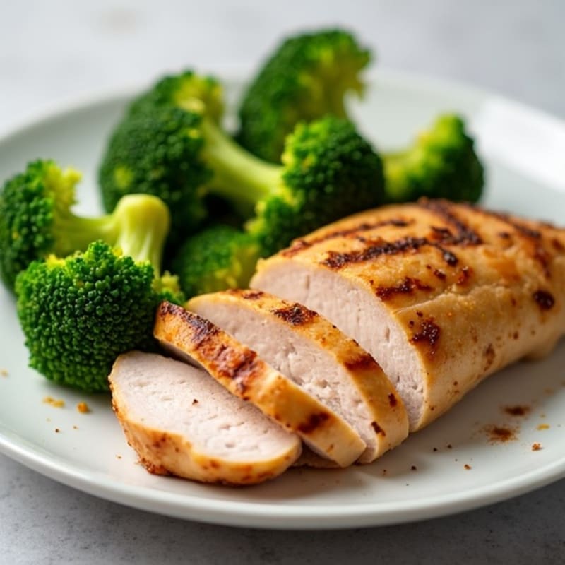 Grilled Turkey Breast with Steamed Broccoli