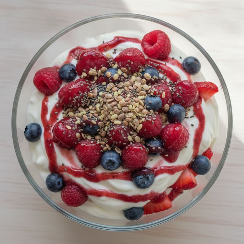 Greek Yogurt Protein Parfait with Mixed Berries