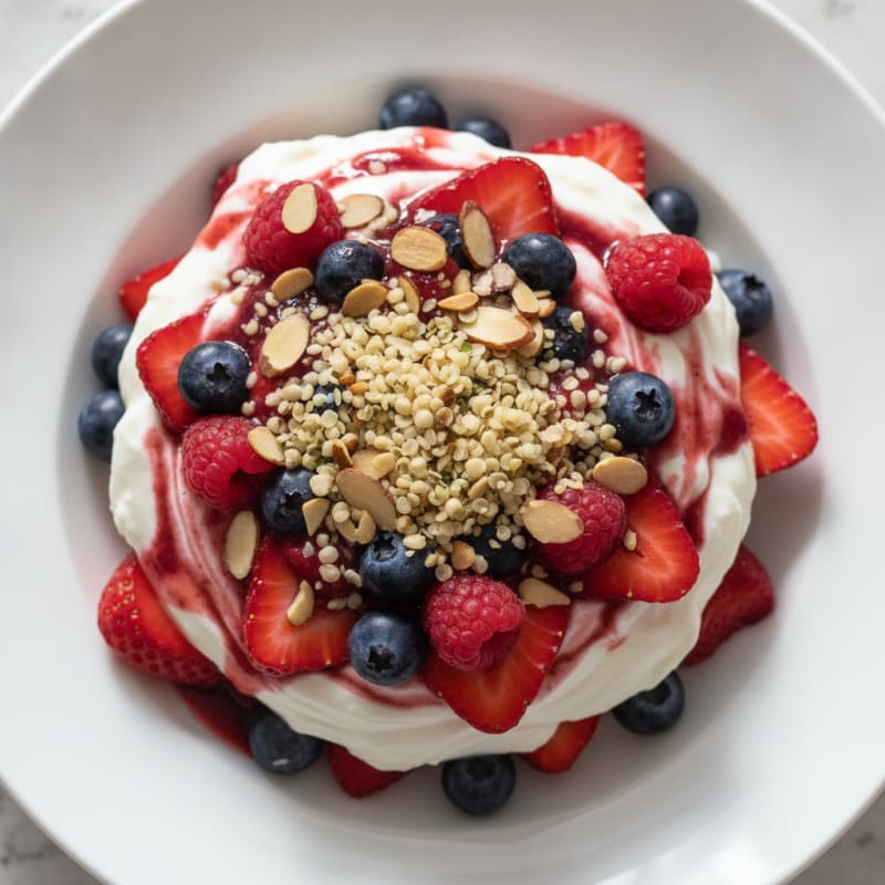 Greek Yogurt Protein Parfait with Mixed Berries