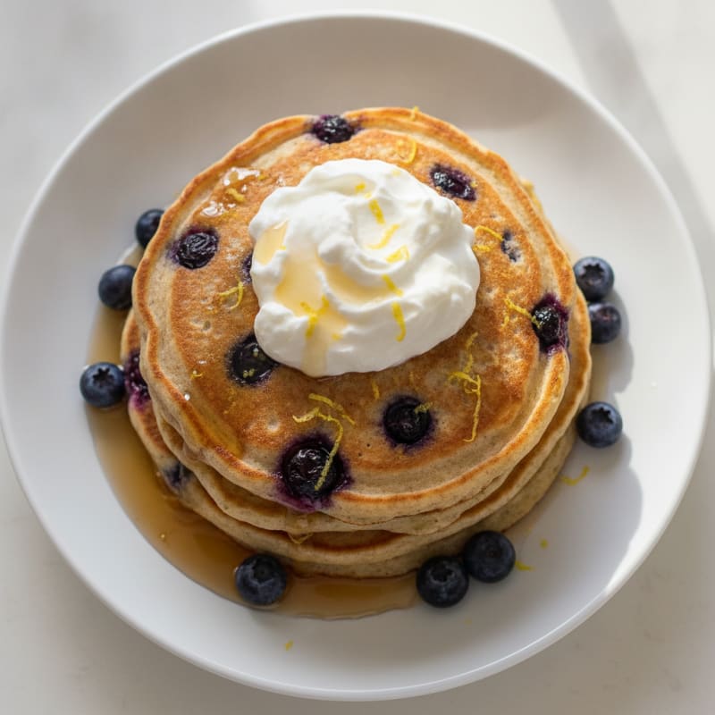 Blueberry Ricotta Pancakes with Lemon Zest