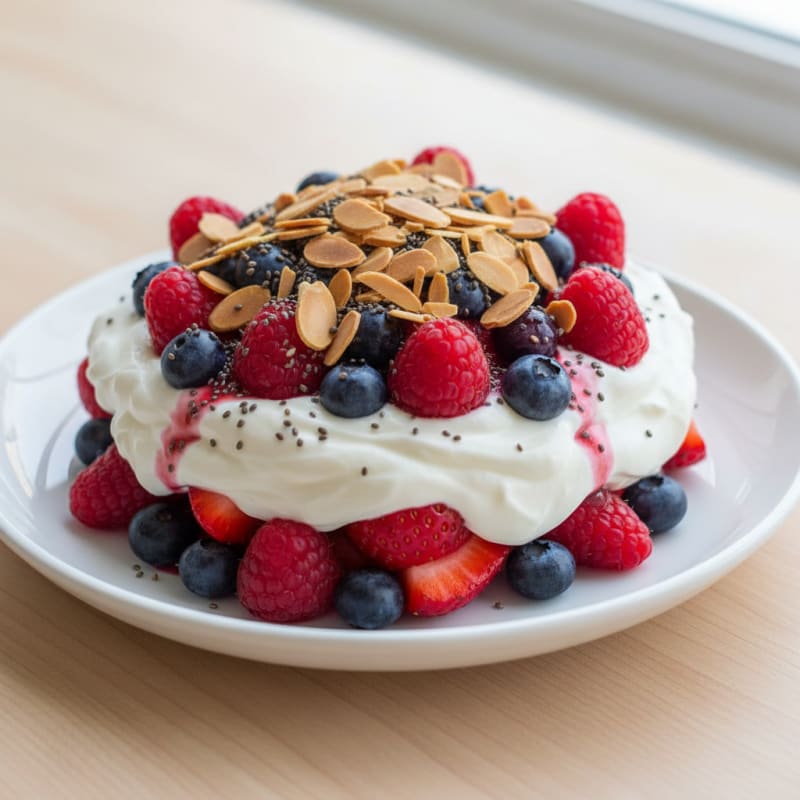 Greek Yogurt Protein Parfait with Mixed Berries