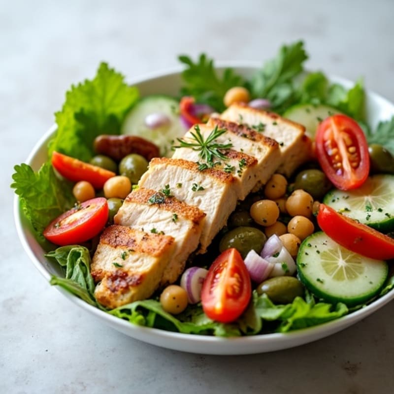 Fresh Mediterranean Chopped Salad with Herb-Marinated Feta
