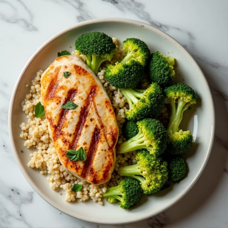 Grilled Turkey Breast with Quinoa and Roasted Broccoli