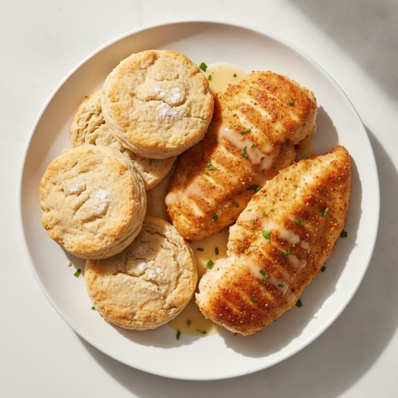 Buttermilk Fried Chicken with Fluffy Biscuits