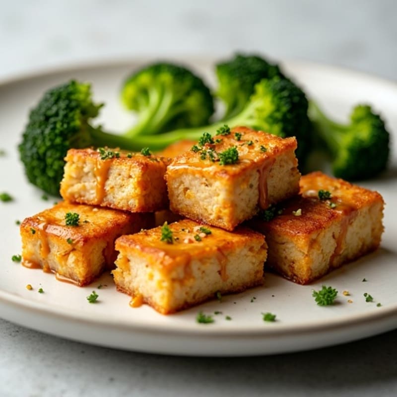 Crispy Baked Peanut Tofu with Roasted Broccoli