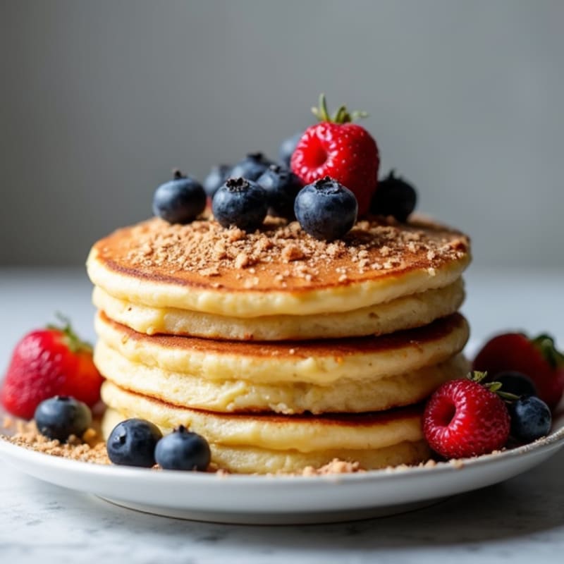 Protein-Packed Almond Flour Hotcakes with Fresh Berries