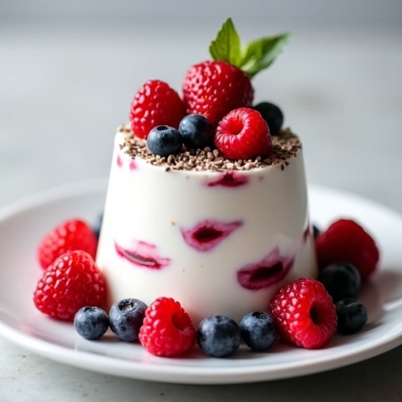 Greek Yogurt Protein Mousse with Mixed Berries