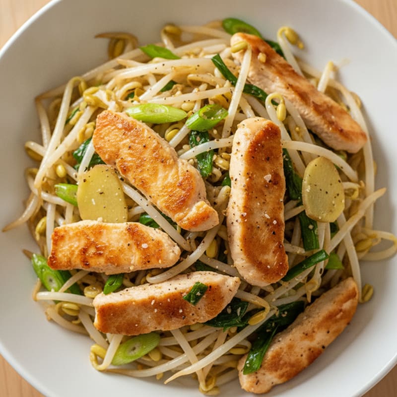 Garlic Ginger Bean Sprout Stir-Fry