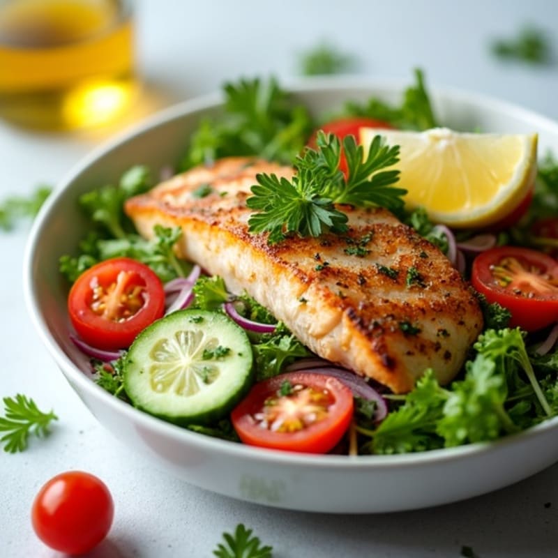Flaked Mackerel Salad with Fresh Herbs and Crunchy Vegetables
