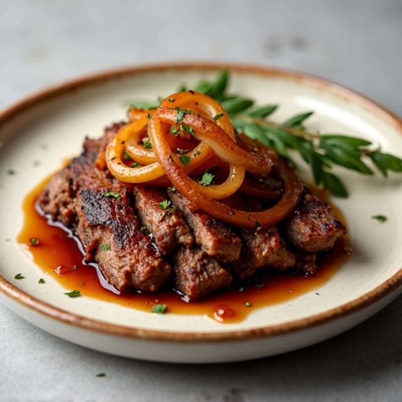 Slow-Cooked Smoky Brisket with Sweet Onion Glaze