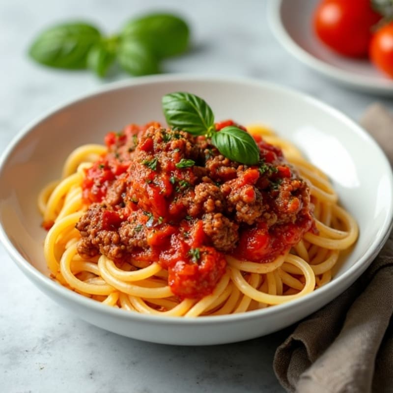 Lean Ground Beef Spaghetti with Simple Tomato Sauce