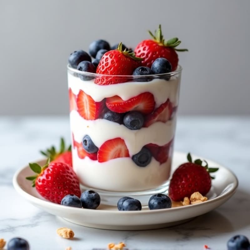 Greek Yogurt Protein Parfait with Mixed Berries and Almond Butter