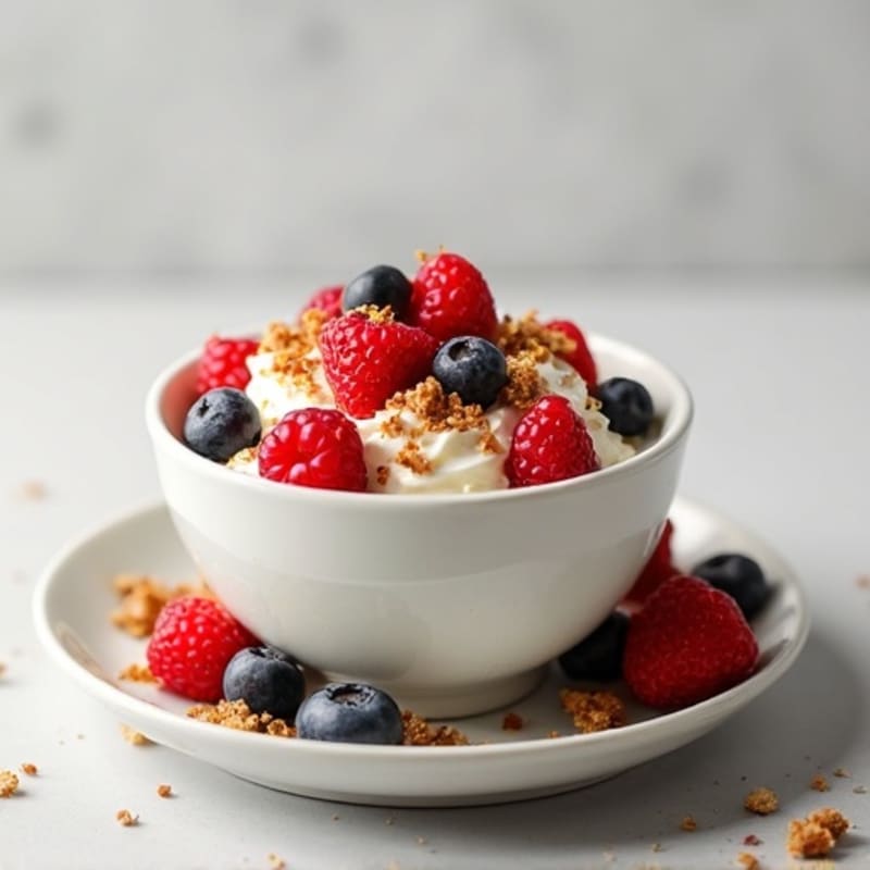 Cottage Cheese and Berry Protein Parfait with Almonds