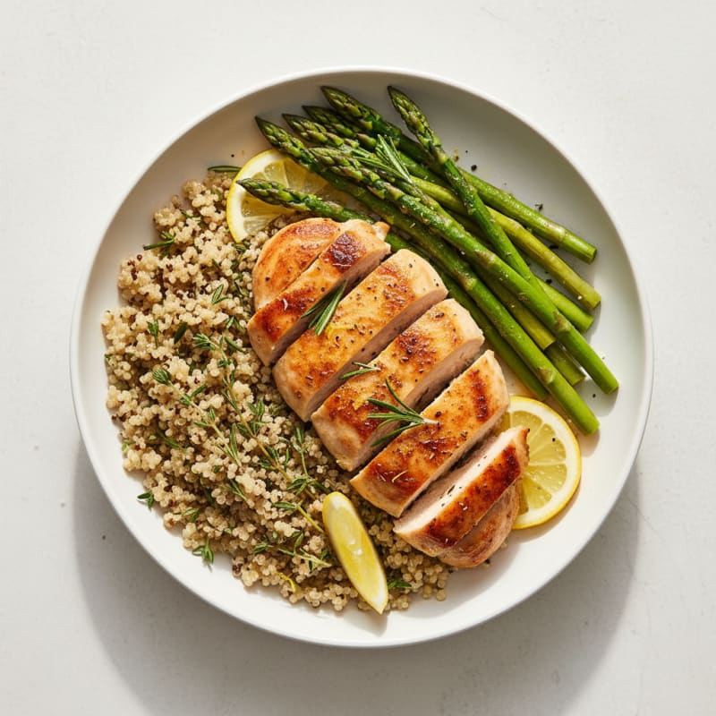 Crispy Lemon Herb Chicken with Quinoa