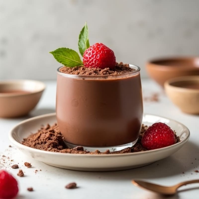 Silky Chocolate Protein Pudding with Almond Butter