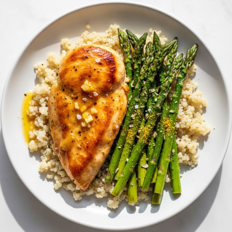 Golden Lemon Herb Chicken with Roasted Asparagus
