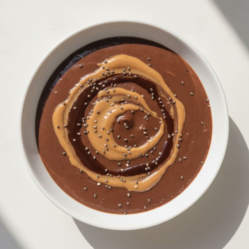 Silky Chocolate Protein Pudding with Almond Butter Swirl