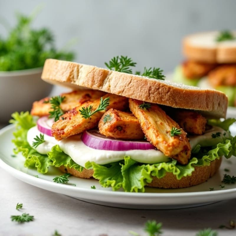 Herb-Roasted Chicken and Greek Yogurt Salad Sandwich