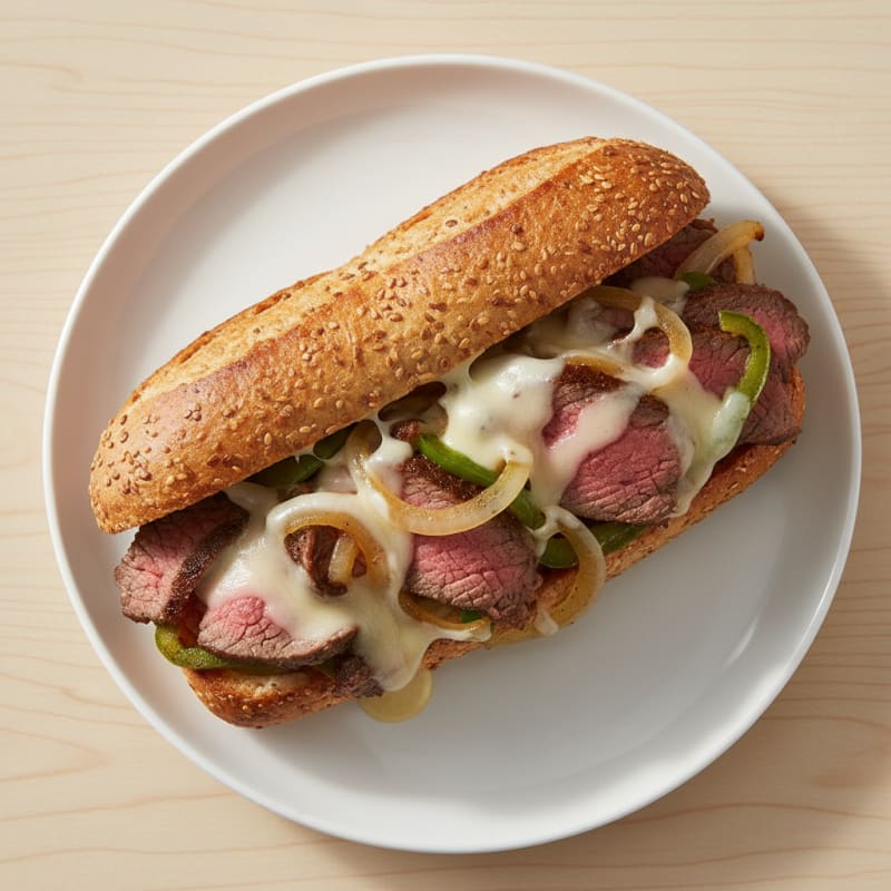 Tender Philly Steak and Caramelized Onion Sandwich