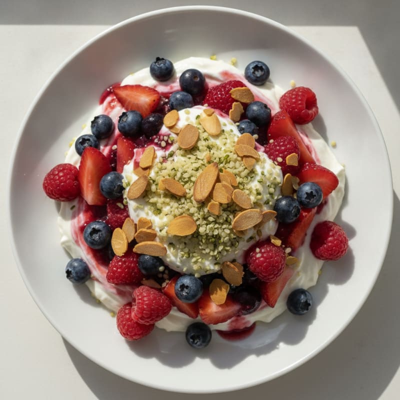 Greek Yogurt Protein Parfait with Mixed Berries