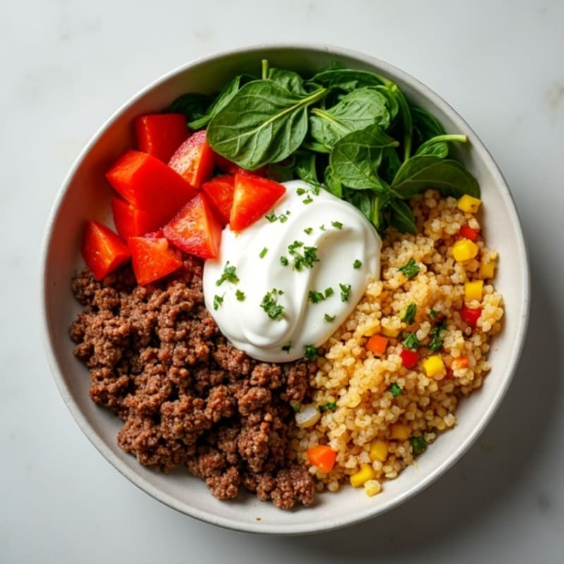 Seasoned Ground Beef Bowl with Special Sauce