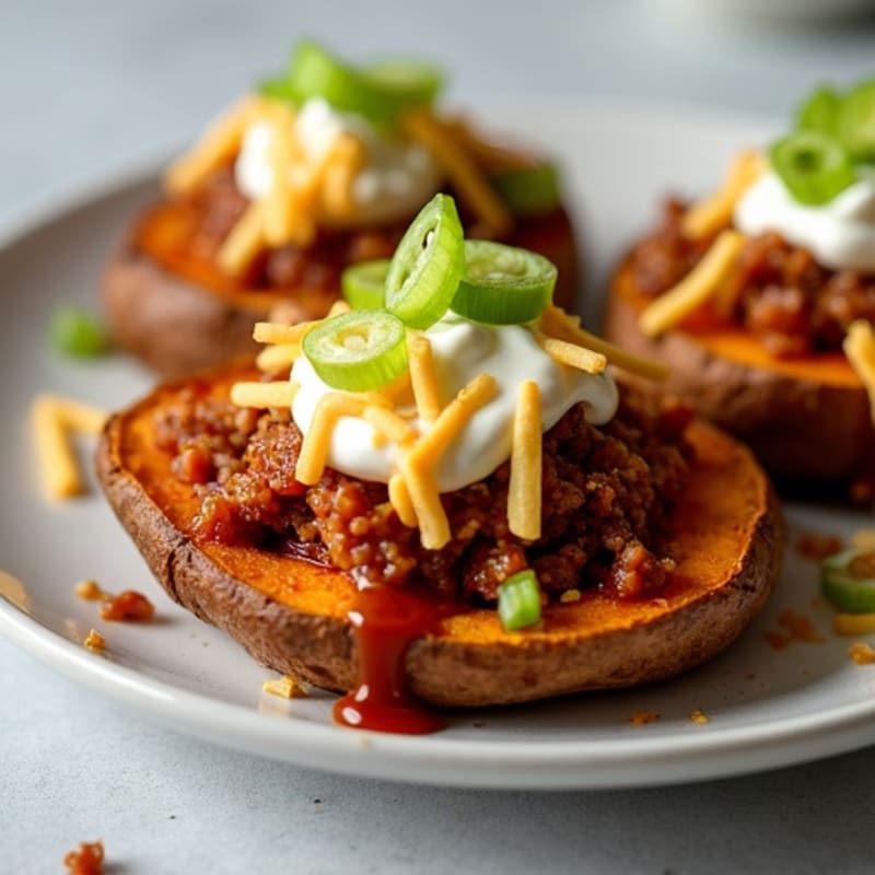 Slow Cooker Pulled Pork Loaded Sweet Potato Rounds