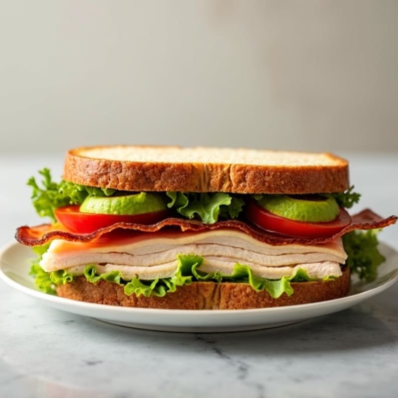 Lean Turkey Club Sandwich with Crispy Bacon