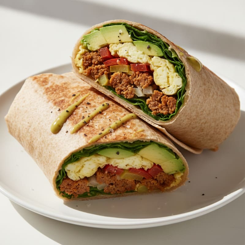 Hearty Breakfast Burrito with Chorizo and Eggs