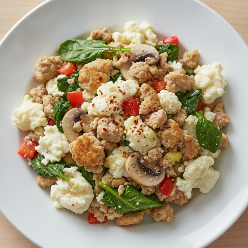 Egg White Veggie Scramble with Lean Turkey