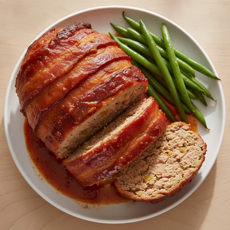 BBQ Bacon-Wrapped Meatloaf with Glaze