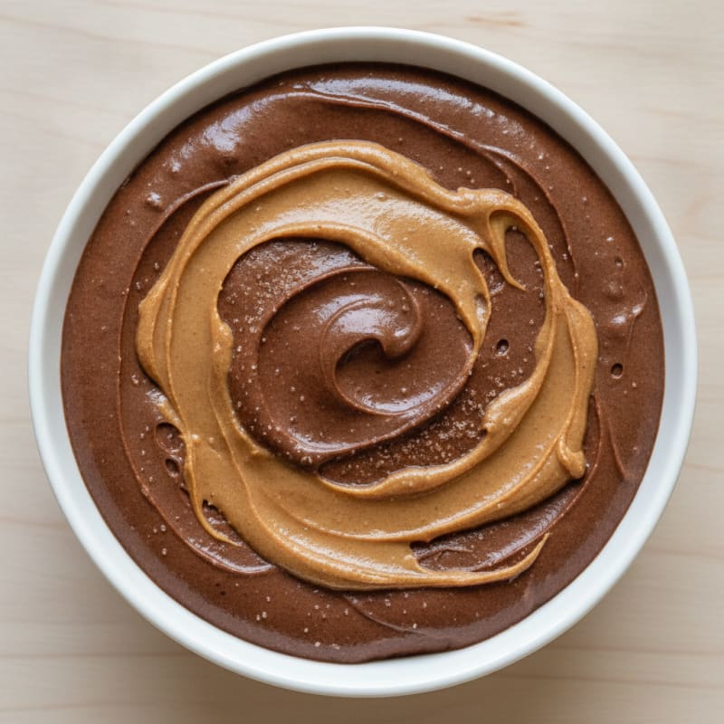 Silky Chocolate Protein Pudding with Peanut Butter Swirl
