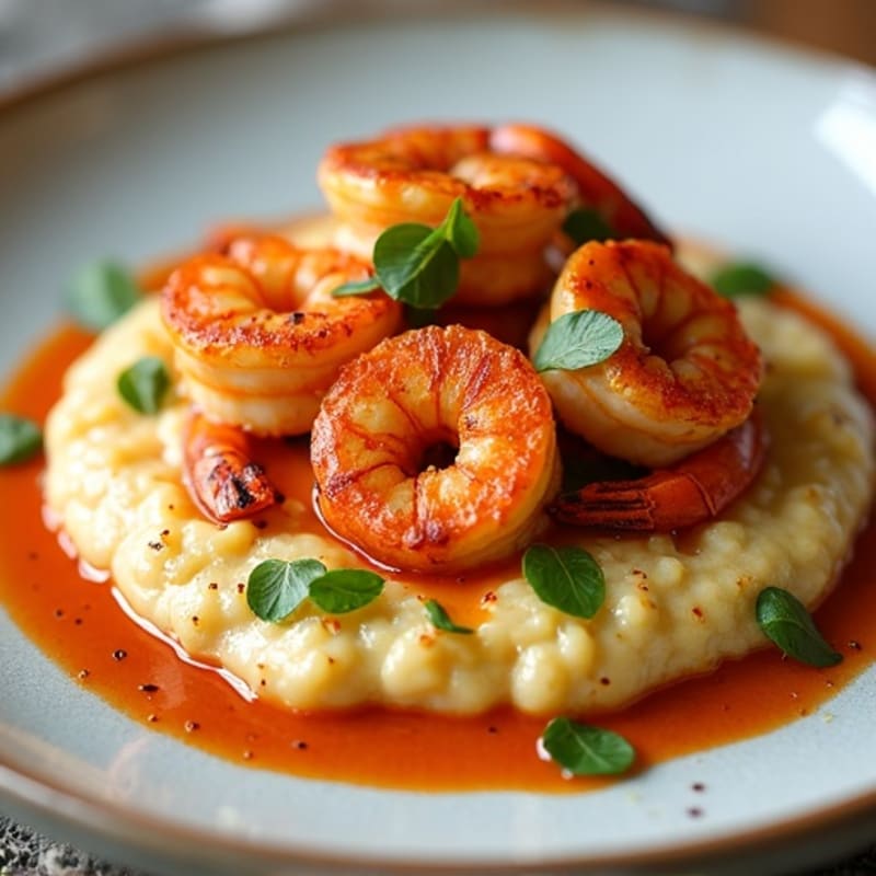 Spicy Blackened Shrimp with Creamy Cauliflower Grits