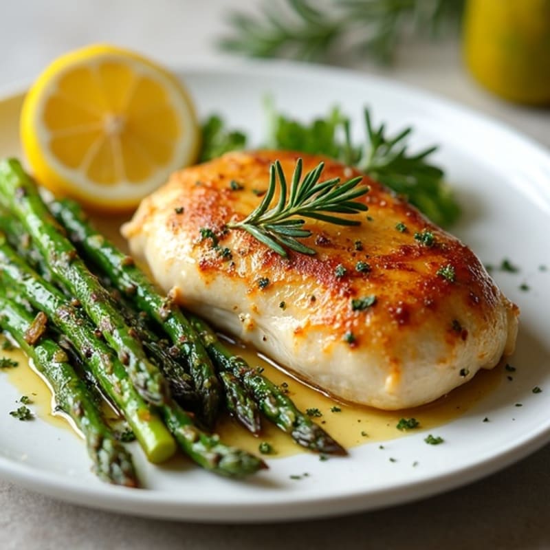 Lemon-Herb Roasted Chicken with Crispy Asparagus
