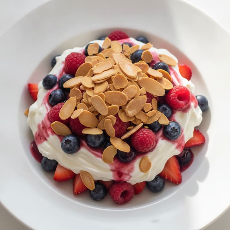 Greek Yogurt Protein Parfait with Berries and Almonds