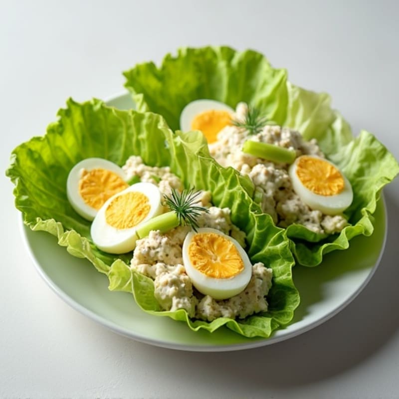 Creamy Greek Yogurt Egg Salad Lettuce Wraps